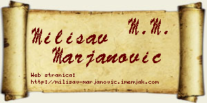 Milisav Marjanović vizit kartica